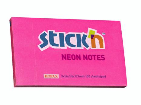 BNT Notes Stick'N NEON rød 76x127mm 100blade (523509*12)