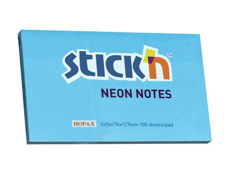 BNT Notes Stick'N NEON blå 76x127mm 100blade (523501*12)