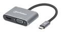 MANHATTAN MH USB-C to HDMI/VGA 4-in-1 Docking Converter with Power Del