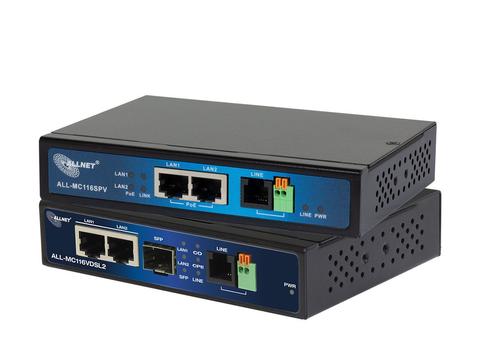 ALLNET VDSL2 point-to-point bundle via 2-wire unmanaged ALL-MC116VDSL2+ALL-MC116SPV Master & Slave PoE (Bundle) (ALL-MC116VDSL2+ALL-MC116SPV)