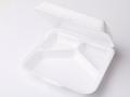 Inde Plast Skumbakke hvid 3-rums m/låg 240x215x70mm 300stk/pak