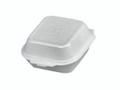 Inde Plast Burgeræske skum lille m/låg 120x120x74mm 500Sstk/pak
