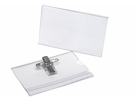 BANTEX Kongresmærker m/nål og klemme 55x90mm 865207 50stk/pak (865207)