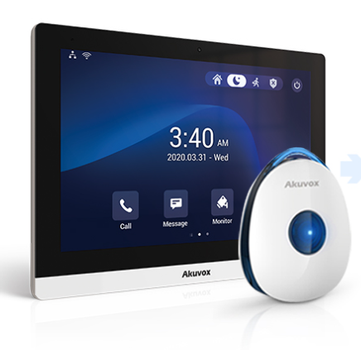 AKUVOX Indoor-Station C319A, Touch Screen, Android, POE, Wi-Fi, Bluetooth,  1 MP cam, RF-Modul und SOS Pendant (869) (C319A_869)