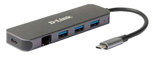 D-LINK 5-in-1 USB-C Hub with Gigabit Ethernet/ Power Delivery (DUB-2334)