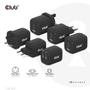 CLUB 3D Travel Charger 65W GAN technology 1xType-C 2xType-C PD 3.0 support (CAC-1913EU)