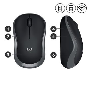 LOGITECH WIRELESS MOUSE M185 SWIFT GREY (910-002238 $DEL)