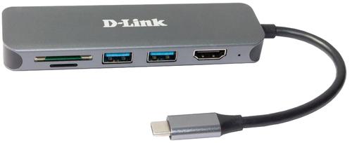 D-LINK 6-in-1 USB-C Hub with HDMI/Card Reader/ Power Delivery (DUB-2327)