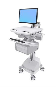 ERGOTRON Cart with LCD Arm, SLA Powered, 2 Tall Drawers - Wagen - offene Architektur - für LCD-Display / PC-Ausrüstung - verriegelbar - Aluminium,  verzinker Stahl, hochwertiger Kunststoff - Bildschirmgröße: bi (SV44-12C1-2)