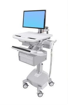 Ergotron StyleView Cart with LCD Arm, LiFe Powered, 2 Tall Drawers vogn - åpen arkitektur - for LCD-skjerm / tastatur / mus / CPU / bærbar / strekkodeskanner - TAA-samsvar (SV44-12C2-2)