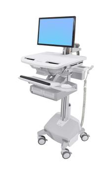 ERGOTRON Cart with LCD Arm, LiFe Powered, 2 Drawers - Wagen - offene Architektur - für LCD-Display / PC-Ausrüstung - verriegelbar - Aluminium,  verzinker Stahl, hochwertiger Kunststoff - Bildschirmgröße: bis zu (SV44-12A2-2)