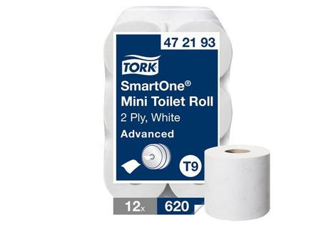 TORK ! Tork SmartOne Mini WC-pap 2-krs, 620ark/ rll,  12rll/sk (472193)