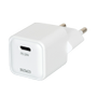 DELTACO USB-C mini wall charger, 1x USB-C, PD 20 W, white