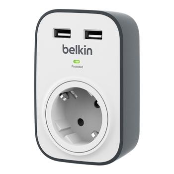 BELKIN SURGE PLUS ONE WAY 2.4 A 2 UNIVERSAL USB CHARG PORTS CABL (BSV103VF)