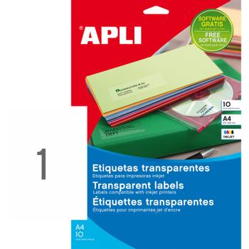 APLI Etiket 210x297 mm inkjet Transp. (10053)