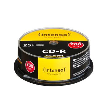 INTENSO 1x25 CD-R 80 / 700MB 52x Speed, Cakebox Spindel (1001124 $DEL)