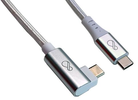 OCHNO USB-C Cable | Angled | DP Video Alt Mode | Male/Male | USB-C - USB-C | 3.1 Gen 2 | Braided | 0 (O-USBG2-70-S-2)