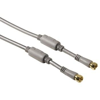 HAMA Kabel Antenn SAT 100dB Ferrit F-Plug Silver 1.5m (78740)