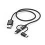 HAMA Multi Charging Cable 3-in-1 Black 1.5m (00201536)