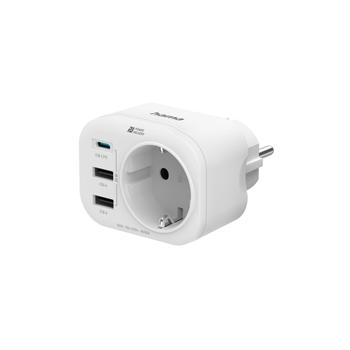 HAMA Multiple Wall Socket  USB-C PD, 2xUSB-A,  4fold         223342 (223342)
