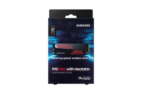 SAMSUNG 990 PRO 1TB SSD M.2 NVMe PCIe 4.0 Heatsink (MZ-V9P1T0CW)