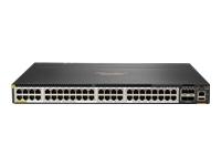 Hewlett Packard Enterprise HPE Aruba 6300M - Switch - L3 - Managed - 48 x 100/ 1000/ 2.5G/ 5G (PoE+) + 4 x 1 Gigabit / 10 Gigabit / 25 Gigabit / 50 Gigabit SFP56 (uplink / stacking) - front and side to back - rack-mountable - PoE+ (JL659A)