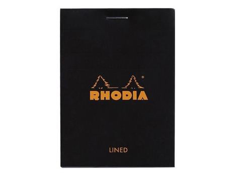 RHODIA head stapled pad black N°11 ruled (116009C*10)