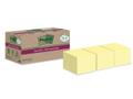 POST-IT Super Sticky 100% Recycled Notes  Canary Yellow 76 x 76 mm 70 Sheets Per Pad (Pack 18 14+4 Free) 7100284878