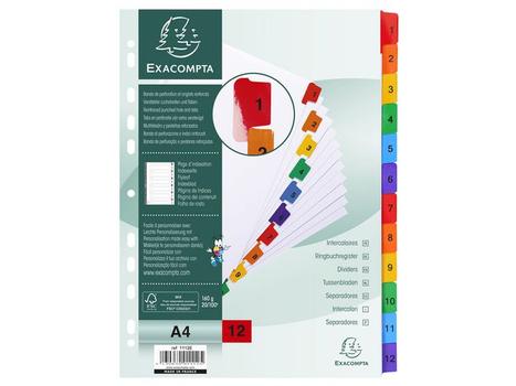 EXACOMPTA Register EXACOMPTA A4 1-12 mylar hvi/frg (1112E)