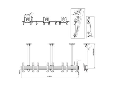 MULTIBRACKETS Menu Board Mount Pro MBC5X1UP VESA 200 (7350105215063)