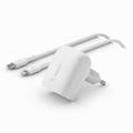 BELKIN BOOST CHARGE - Strömadapter - 20 Watt - Fast Charge, Strömmatning 3.1 (24 pin USB-C) - på kabel: Lightning - vit - för iPad/iPhone/iPod (Lightning)