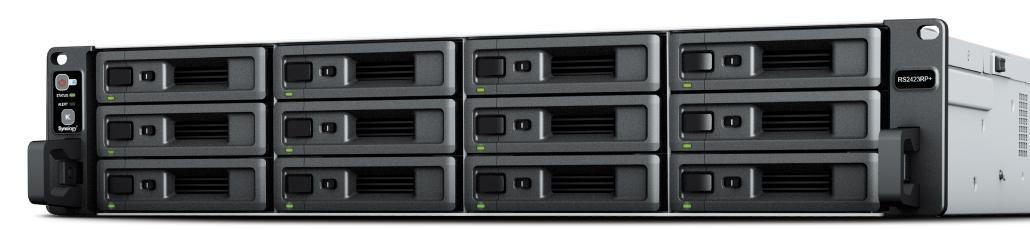 SYNOLOGY RackStation RS2423RP+ - NAS server - 12 bays - rack-mountable - SATA 6Gb/s - RAID RAID 0, 1, 5, 6, 10, JBOD - RAM 8 GB - Gigabit Ethernet / 10 Gigabit Ethernet - iSCSI support - 2U (RS2423RP+)