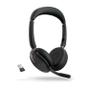 JABRA a Evolve2 65 Flex MS Stereo - Headset - on-ear - Bluetooth - wireless - active noise cancelling - USB-A - black - Certified for Microsoft Teams (26699-999-999)