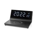 NEDIS Alarm-clock with wireless charging 15W, USB A, 2 Alarm times - Black