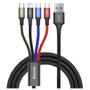 BASEUS Rapid Series 4-in-1 Charging Cable 1.2m - Black