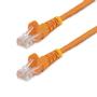 STARTECH StarTech.com 0.5m Orange Snagless Cat5e Patch Cable