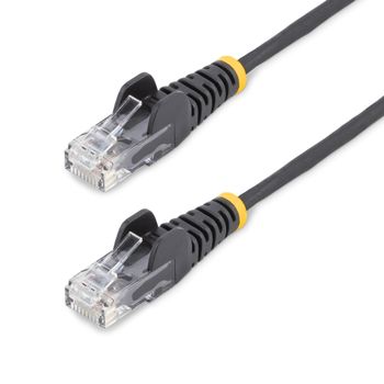 STARTECH StarTech.com 2.5m Slim LSZH CAT6 Ethernet Cable, 10 Gigabit Snagless RJ45 100W PoE Patch Cord, CAT 6 10GbE UTP Network Cable w/Strain Relief, Black, Fluke Tested/ ETL/ Low Smoke Zero Halogen - Category  (N6PAT250CMBKS)