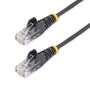 STARTECH StarTech.com 2.5m Slim LSZH CAT6 Ethernet Cable, 10 Gigabit Snagless RJ45 100W PoE Patch Cord, CAT 6 10GbE UTP Network Cable w/Strain Relief, Black, Fluke Tested/ ETL/ Low Smoke Zero Halogen - Category  (N6PAT250CMBKS)