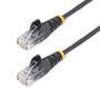 STARTECH 2M SLIM CAT6 CABLE - BLACK SNAGLESS - 28 AWG COPPER WIRE CABL