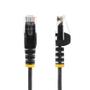 STARTECH StarTech.com 2.5m Slim LSZH CAT6 Ethernet Cable, 10 Gigabit Snagless RJ45 100W PoE Patch Cord, CAT 6 10GbE UTP Network Cable w/Strain Relief, Black, Fluke Tested/ ETL/ Low Smoke Zero Halogen - Category  (N6PAT250CMBKS)