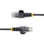 STARTECH StarTech.com 2.5m Slim LSZH CAT6 Ethernet Cable, 10 Gigabit Snagless RJ45 100W PoE Patch Cord, CAT 6 10GbE UTP Network Cable w/Strain Relief, Black, Fluke Tested/ ETL/ Low Smoke Zero Halogen - Category  (N6PAT250CMBKS)