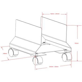 TECHLY Cpu Steel Holder With Wheels, (ICA-CS 34)