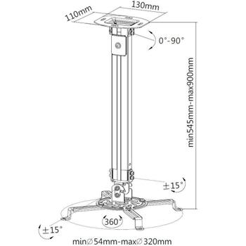 TECHLY Projector Ceiling Support (ICA-PM 18M)