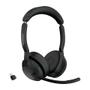 JABRA a Evolve2 55 MS Stereo - Headset - on-ear - Bluetooth - wireless - active noise cancelling - USB-C - black - Zoom Certified,     Cisco Webex Certified,     Alcatel-Lucent Certified,     Avaya Certified,     Unify Cer (25599-999-899)