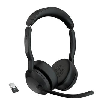 JABRA a Evolve2 55 UC Stereo - Headset - on-ear - Bluetooth - wireless - active noise cancelling - USB-A - black - Optimised for UC (25599-989-999)