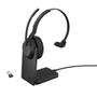 JABRA a Evolve2 55 UC Mono - Headset - on-ear - Bluetooth - wireless - active noise cancelling - USB-A - black - with charging stand - Cisco Webex Certified,    Alcatel-Lucent Certified,    Avaya Certified,    MFi C (25599-889-989)