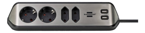 BRENNENSTUHL estilo corner extension lead with USB charging function B (1153590410)