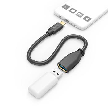 HAMA Adapter Cable USB OTG USB-C to USB-A Black 0.15cm (00201605)