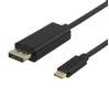 DELTACO USB-C - DisplayPort cable, 4K UHD, gold plated, 2m,