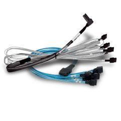 BROADCOM - Intern SAS-kabel - 1x8 Slim SAS (SFF-8654) (hane) till 2x4 Slim SAS (SFF-8654) - 1 m (05-60004-00)